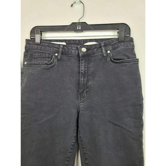 Pilcro And The Letterpress Women Black Studded Flare Leg Denims Jeans Size 28 - Picture 4 of 11